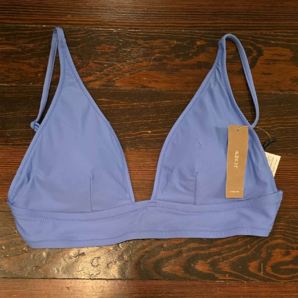 NWT JCrew Blue Triangle Bikini Top